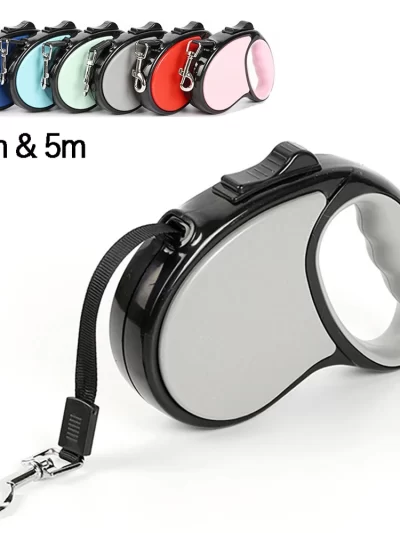 New Retractable Pet Dog Leash 3m 5m Automatic Durable Nylon Dog Lead Extending Puppy Walking Running Leads For Small Medium Dogs