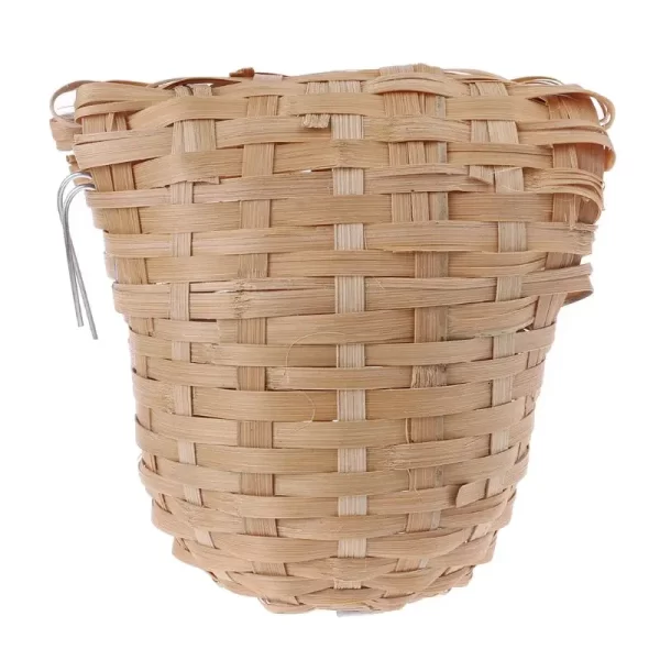 Hand Made Natural Bamboo Bird Nest Bird House Parrot Finch Hideout Cage Toy Outdoor Hut Shelter Birds Supplies - Image 2