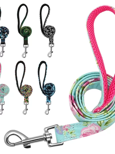 Pet Dog Leash Nylon Print Dog Leashes Rope Small Medium Lead for Dogs Cat Puppy 120cm Soft Breathable Chihuahua Walking Leads