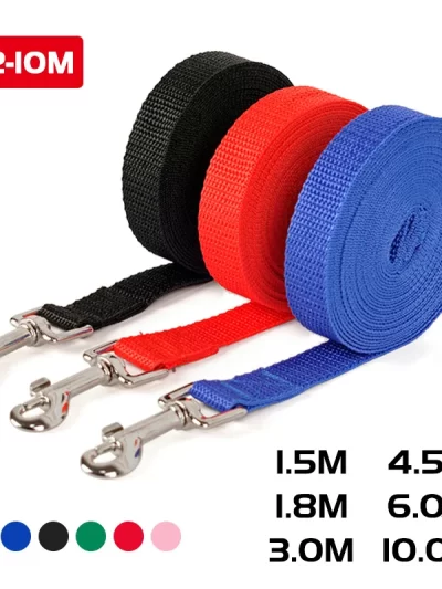 1.5M 1.8M 3M 4.5M 6M 10M Nylon Dog Training Leashes Walking Pet Leash Long Lanyard Traction Rope for Small Large Dogs Lead Item