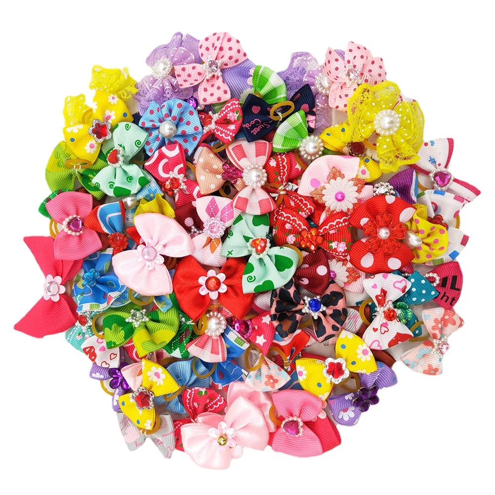 10/20pcs Colorful Small Dog Bows Puppy Hair Bows Decorate Small Dog Hair Rubber Bands Pet Headflower Supplier Dog Accessories - Image 5