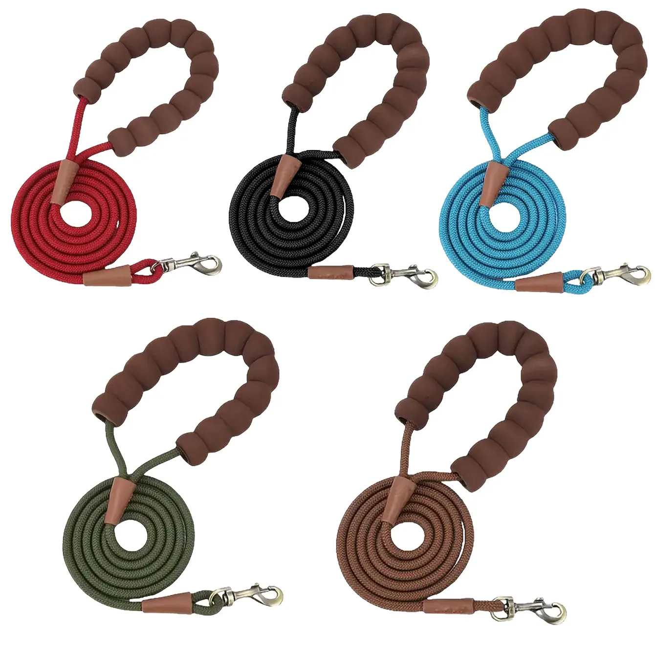 LL039--pet dog leash, 1.5-meter high density rope, soft handle, alloy buckle. - Image 3
