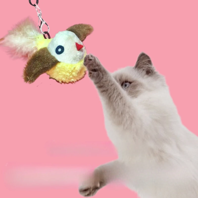Cat Teaser Toy Simulation Bird Interactive Sound Kitten Toy Plush Feather Funny Cat Toy Cat Accessories - Image 6