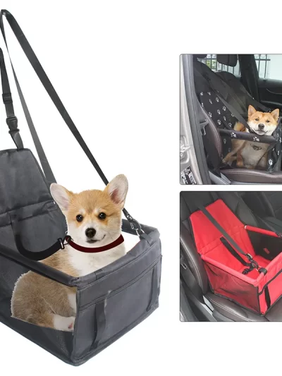 Dog Car Seat,Scratch Proof Durable Pet Booster Car Front Seat Puppy Safety Belt Stable Foldable Travel Pet Car Seat