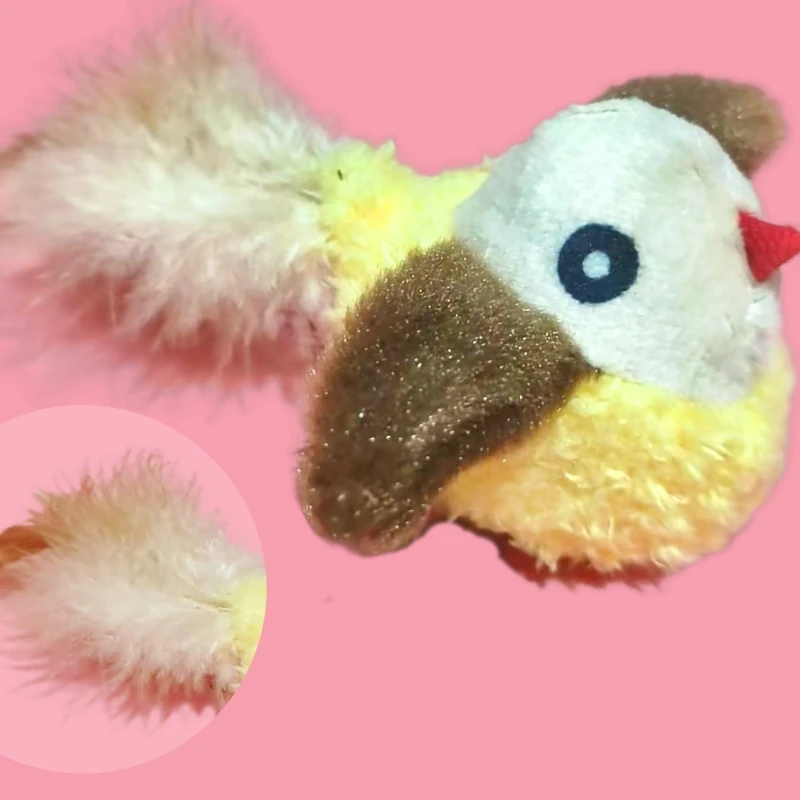 Cat Teaser Toy Simulation Bird Interactive Sound Kitten Toy Plush Feather Funny Cat Toy Cat Accessories - Image 3