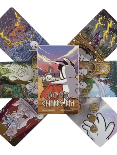Chubby Bun Rune Rabbit Oracle Cards English Version Board Game Deck Witchcraft Fairy Tarot Mysterious Divination Playing Cards