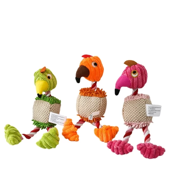 Plush Dog Toys for Small Large Pets Funny Bird Shaped Dogs Squeak Chew Ropes Toy Pets Interactive Supplies - Image 6