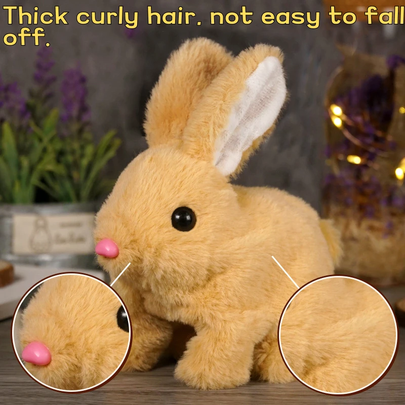 Cute Electric Rabbit Interactive Plush Toys Bunny With Carrot Walking Wiggle Ears Wag Tail Stuffed Peluche Doll Birthday Gifts - Image 5