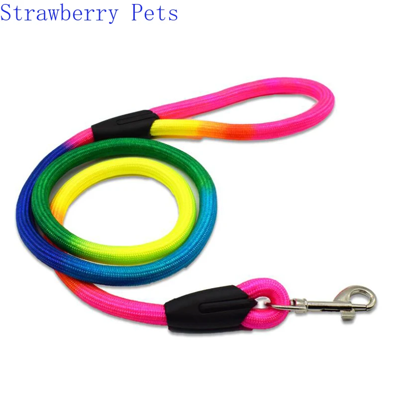 Durable Nylon Rainbow 1.2M Pet Dog Leash Walking Training Leash Cats Dogs Harness Collar Leashes Strap Belt Rope - Image 2