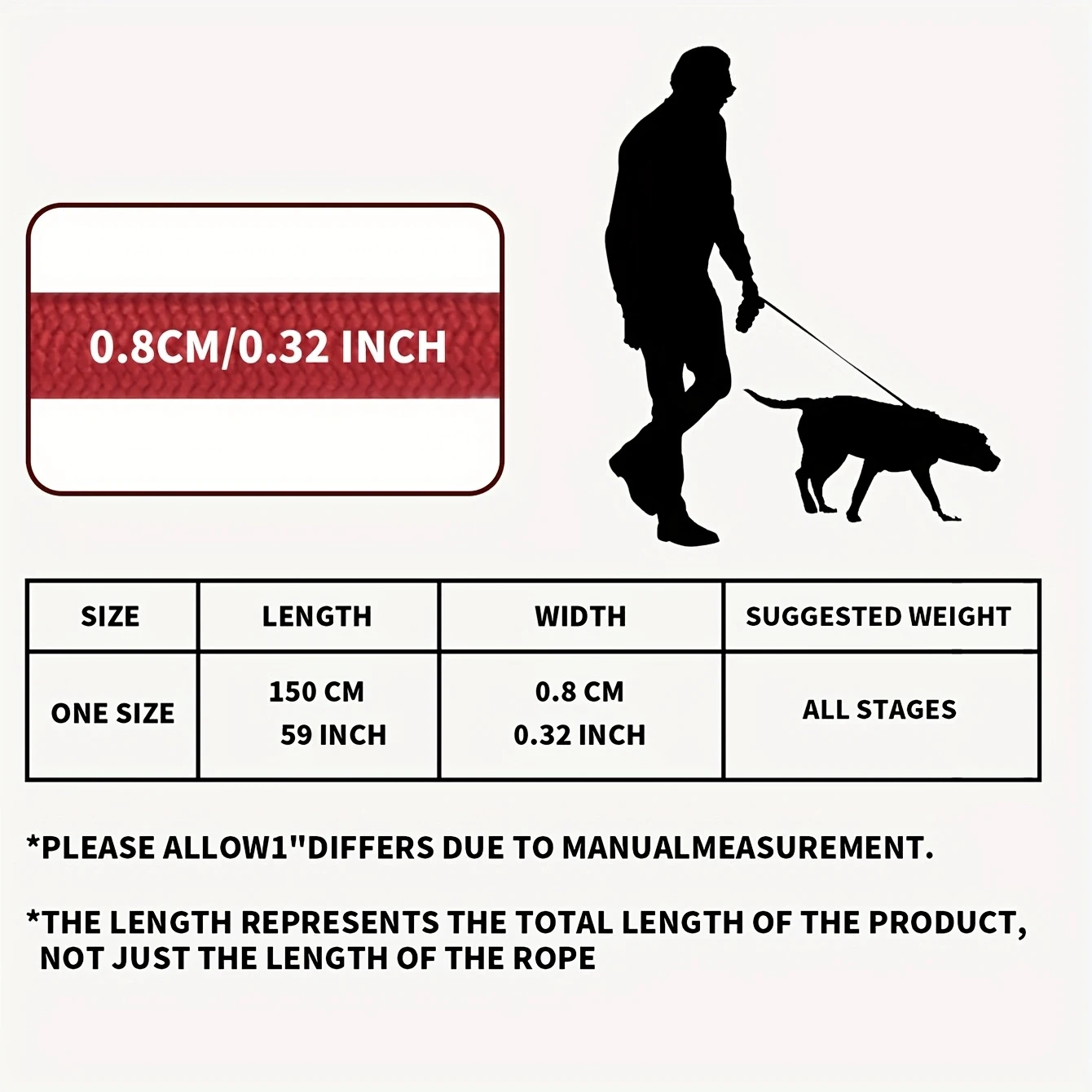 LL039--pet dog leash, 1.5-meter high density rope, soft handle, alloy buckle. - Image 5