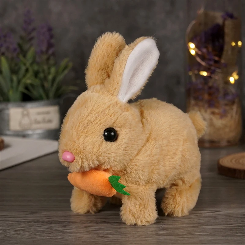 Cute Electric Rabbit Interactive Plush Toys Bunny With Carrot Walking Wiggle Ears Wag Tail Stuffed Peluche Doll Birthday Gifts - Image 19