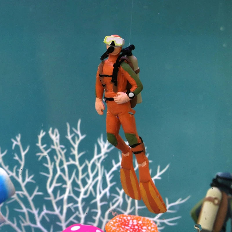 Aquarium Decoration Resin Figurine Diver with Floating Ball Fish for Tank Ornament Betta Fish Landscaping Accessories - Image 7