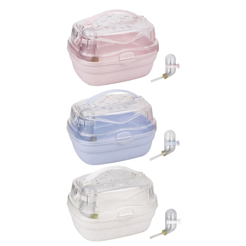 Rabbit Outgoing Cage Small Pet with Ventilable Cover Plastic Pet Carry Box Portable Travel-Case for Hamsters T21C