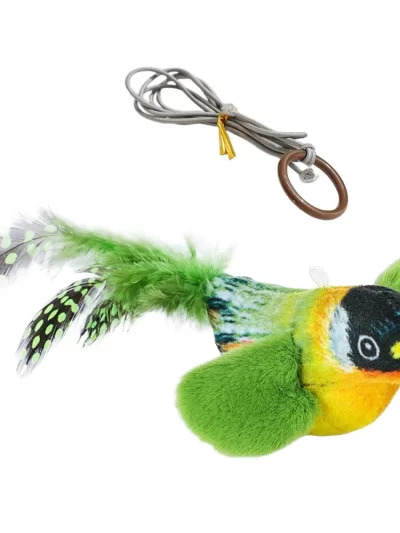 Smart Cat Chirping Bird Toy - Auto Sound Activation, Chew-Resistant Feathers & Catnip Attraction, Dual Play Modes for Interactiv