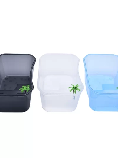 Reptile Vivarium Box for Turtle Tortoise Feeding Box with Basking Platform Tank