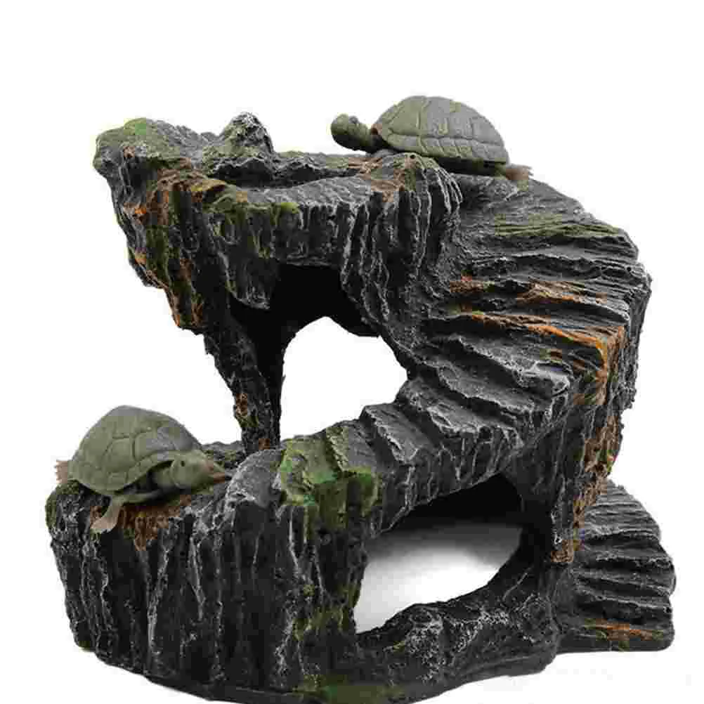 Turtle Terrace Tortoise Basking Platform Tortoise Climbing Platform Fish Hiding Cave Aquarium Supplies Reptile - Image 2
