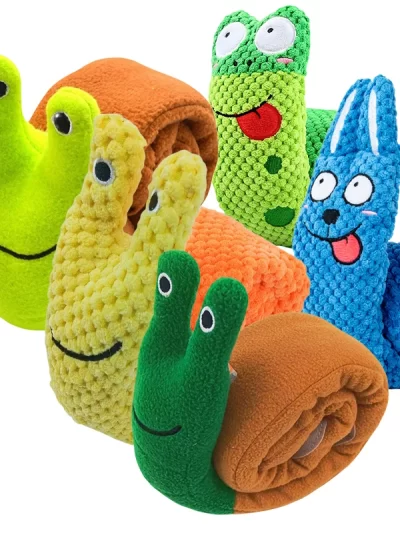 Snail Pet Plush Toy Dog Puzzle Feeder Toys Interactive Sniffing Dogs Toy For Grinding Teeth Food Olfactory Training Pet Supplies