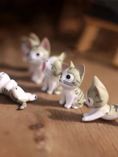 4cm Simulation Mini Cat Animal Model Small Resin Miniature Figurine Naughty Pet Home Decor Accessories Gift DIY Garden Supplies