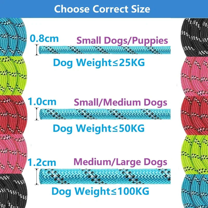 120/150/200/300CM Strong Leashes for Dogs Soft Handle Dog Leash Reinforced Leash for Small Medium Large Dogs Big Dog Supplies - Image 5