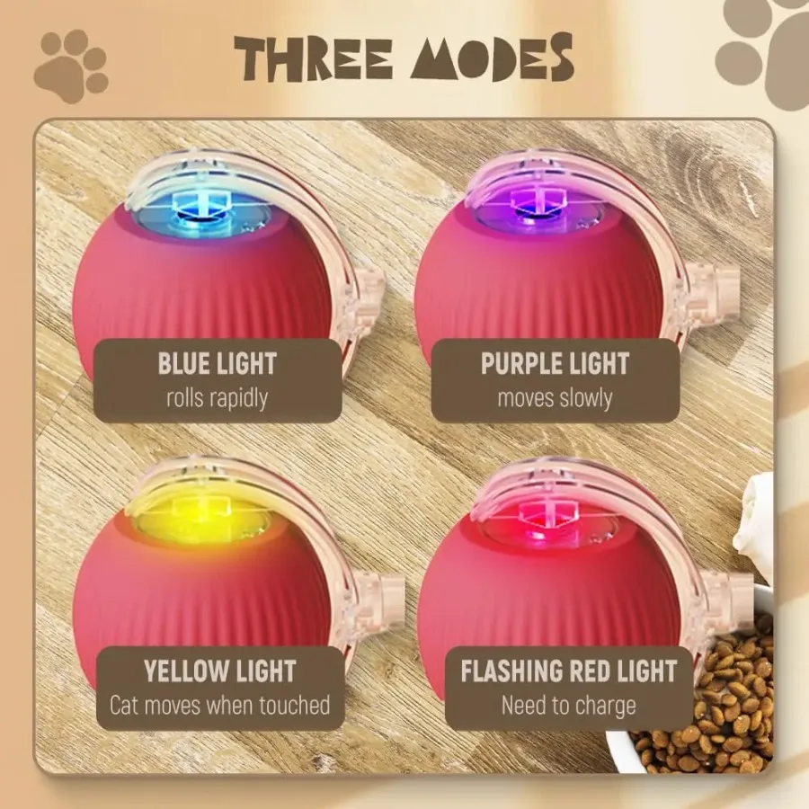 Auto Electric Rolling Ball Interactive Toys for Cats/Kitty Pets, Smart Automatic Teaser, USB Rechargeable - Image 18