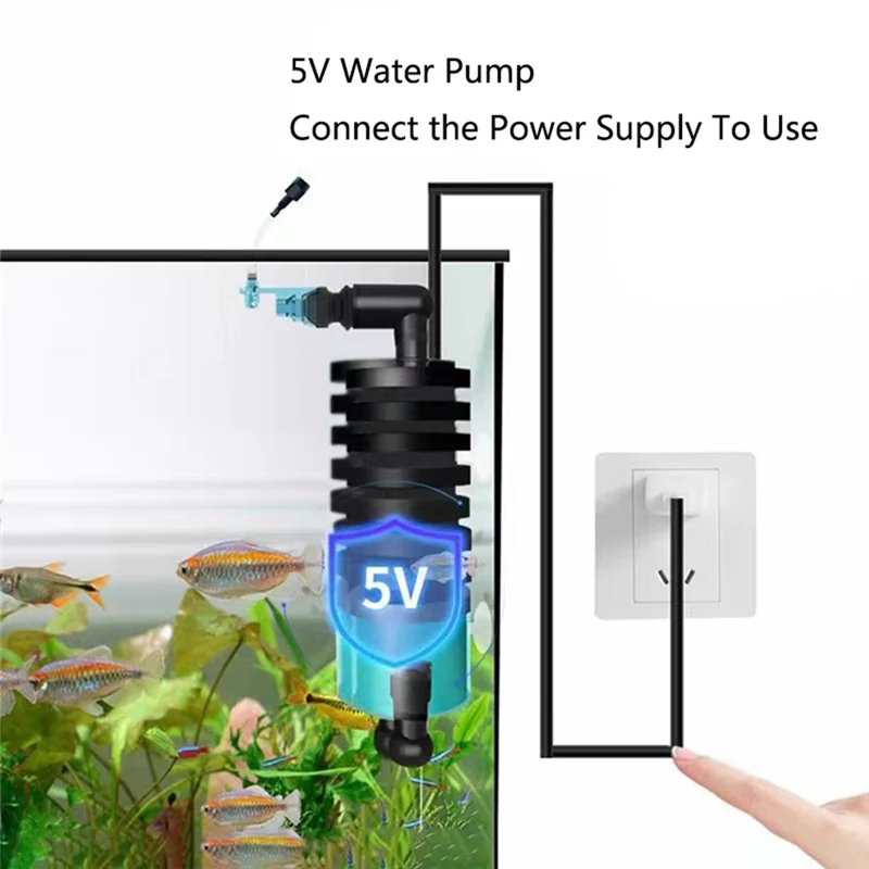 ABJN-USB Aquarium Filter With Electric Water Pump Air Pump Skimmer Biochemical Sponge For Fish Tank Bio Filter - Image 10