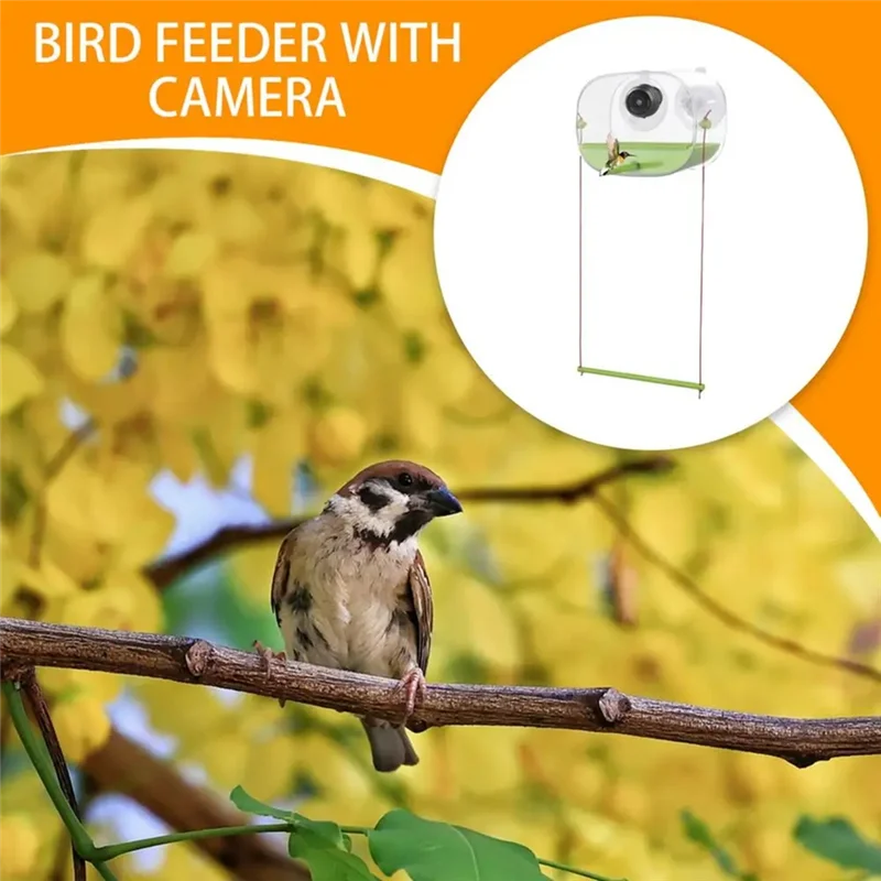 ABHT-Bird Feeder And Camera With Strong Suction Cup Weatherproof Large-Capacity Food Organizer Birdwatching, Gift For Bird Lover - Image 2