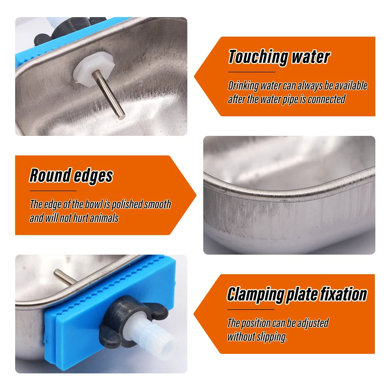 Stainless Steel Rabbit Water Bowl Farm Rabbit Automatic Drinker Rabbit cage fix cup Raising Fox Mink Drinking Bowl 1 Pcs - Image 5