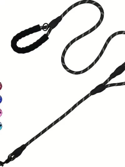 Pet Rope Dog Leash 6ft long,Traffic Padded Two Handle,Heavy Duty,Reflective Double Handles Lead for Control Safety Training,Leas