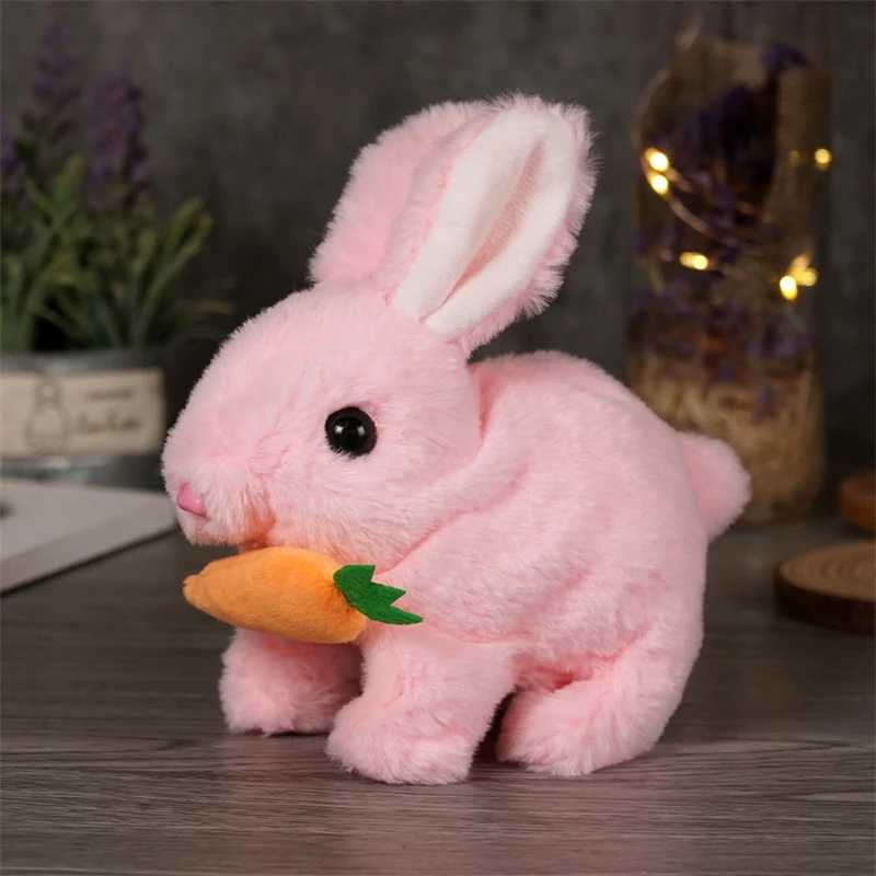 Cute Electric Rabbit Interactive Plush Toys Bunny With Carrot Walking Wiggle Ears Wag Tail Stuffed Peluche Doll Birthday Gifts - Image 17