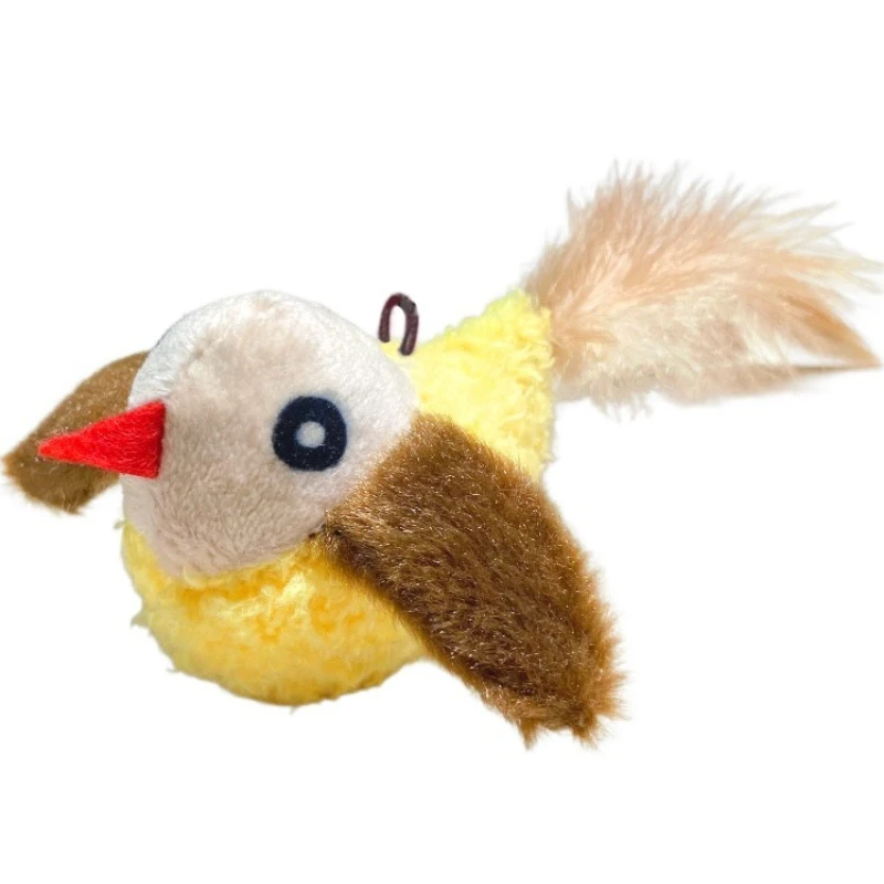 Cat Teaser Toy Simulation Bird Interactive Sound Kitten Toy Plush Feather Funny Cat Toy Cat Accessories - Image 5