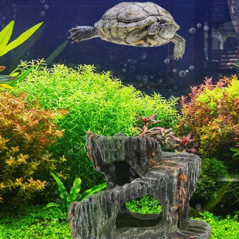 Turtle Terrace Tortoise Basking Platform Tortoise Climbing Platform Fish Hiding Cave Aquarium Supplies Reptile - Image 12