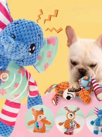 Dog Toys Plush Animals Bite Resistant Puppy Chew Toy Interactive Squeaky Dog Chewing Toy Pet Dog Teeth Cleaning Toy Pet Supplies