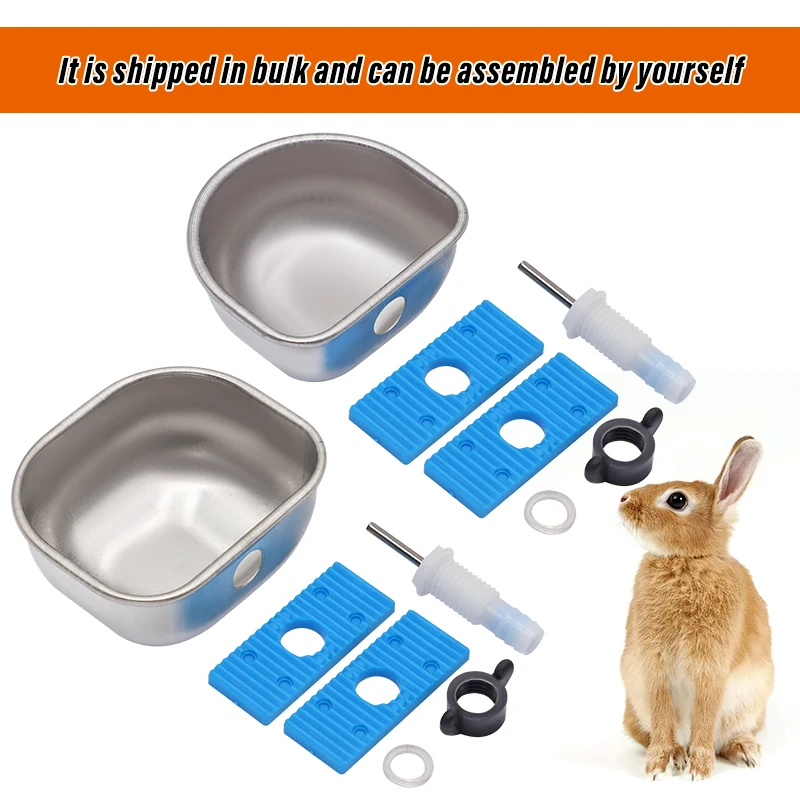 Stainless Steel Rabbit Water Bowl Farm Rabbit Automatic Drinker Rabbit cage fix cup Raising Fox Mink Drinking Bowl 1 Pcs - Image 4