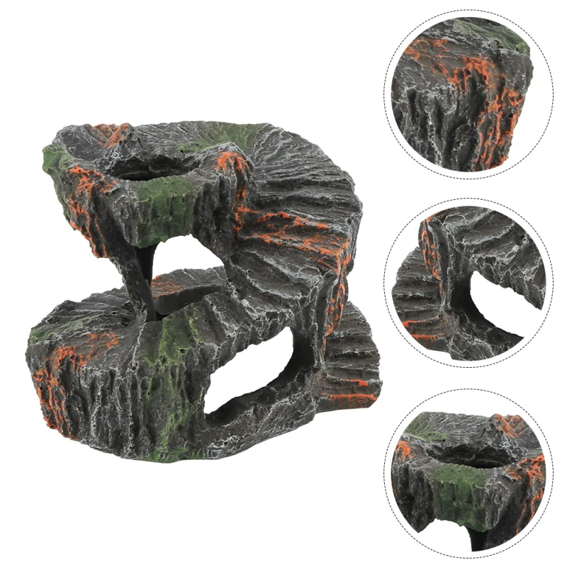 Turtle Terrace Tortoise Basking Platform Tortoise Climbing Platform Fish Hiding Cave Aquarium Supplies Reptile - Image 13