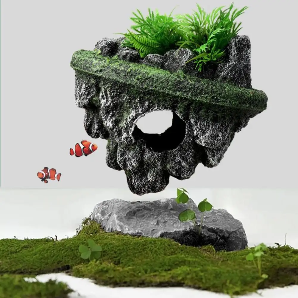Fish Tank Artificial Stone Decoration Miniature Aquarium Float Moss Rock Landscaping Betta Cave Hideout Shelter Fish Tank Decor - Image 3