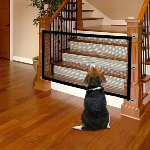 Pet Dog Barrier Fences With 6Pcs Hook Pets Isolated Network Stairs Gate New Folding Breathable Mesh Playpen For Dog Safety Fence - Image 8