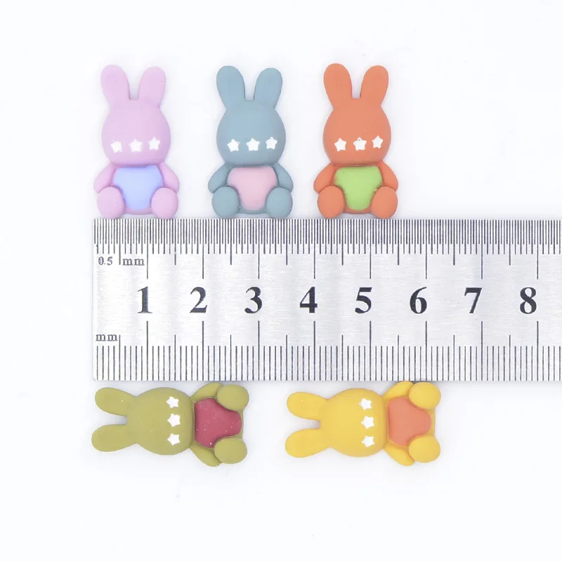 10Pcs/lots Mixed Style Sitting Baby Rabbit Planar Resin Animal Crafts Supplies Women Girls Baby Hair Clip Headwear Accessories - Image 5