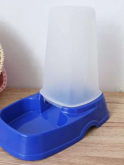 Automatic Feeder Bucket for Cat Dog Food Dispenser Blue Premium Plastic Easy Clean Removable Chassis Dustproof Mosquito Proof