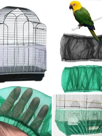 2025 M/L Bird Cage Cover Mesh Bird Cage Case Cover Skirt Traps Clean Cage