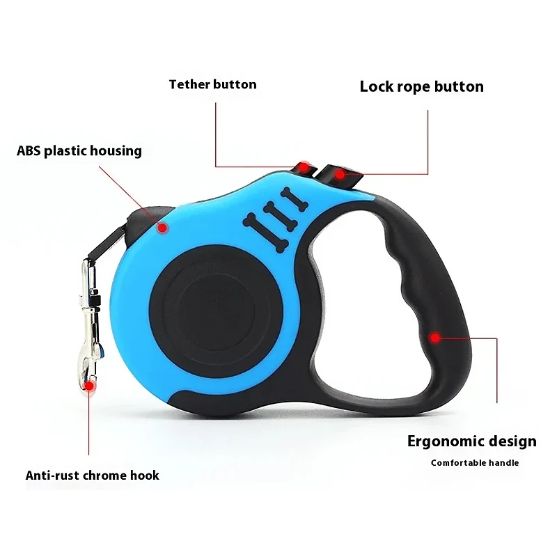 3 Meters 5 Meters Retractable Dog Leash Pet Leash Traction Rope Belt Automatic Flexible Leash For Small Medium Large Dog Product - Image 19