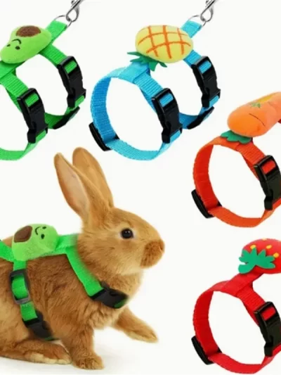 Rabbit Harness and Leash Set Adjustable for Small Animals Ferrets Piggies Hedgehogs Outdoor Walking Cute Decorations