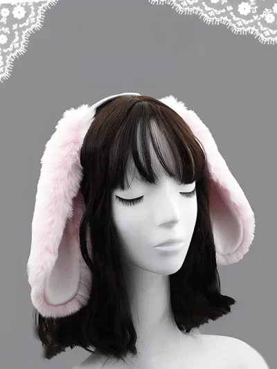Drooping Ears Rabbit Hair Accessory Creative Plush Rabbit Hair Hoop Headwear Cosplay Costume Hair Accessories for Adults Party