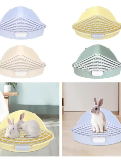 Medium Rabbit Litter Box Bunnies Corner Toilet Box for Ferret Hamster Dragon Cat Guinea Pig Dutch Pig Supplies