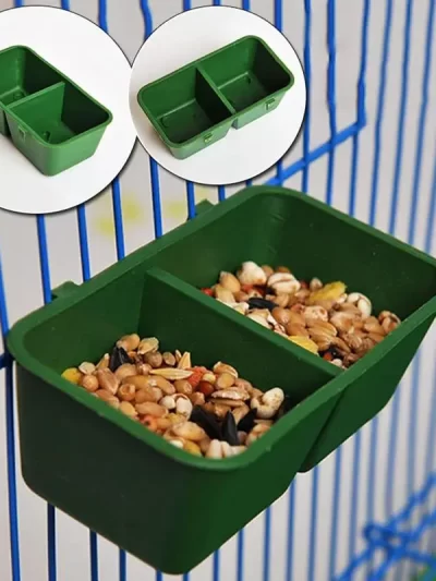 2 In1 Bird Food Water Bowl Parrot Dual Feeding Cup Plastic Pigeons Cage Water Food Feeder Bird Parrot Pet Aviary Water Box Bowl