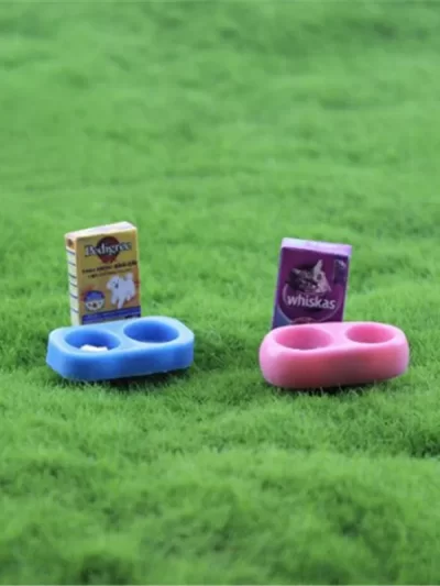 1/12 Scale Doll House Miniature Kitchen Garden Pet Dog Cat Food On Bowl