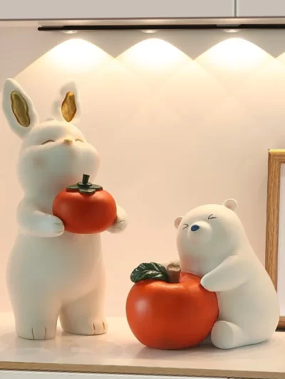 Rabbit Ornaments  Living Room Desktop TV Cabinet  Entrance Hall Home Soft Decorations  Holiday Gifts for Girls