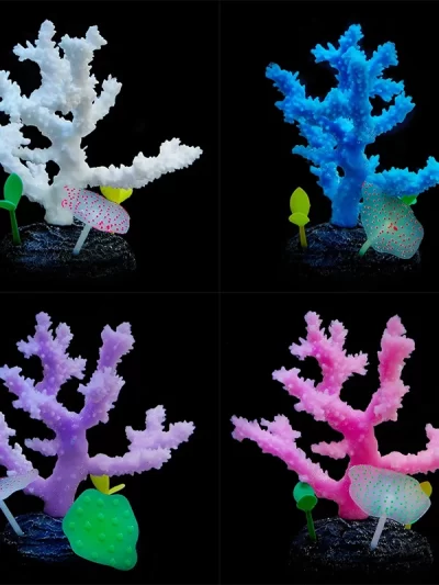Fish Tank Water View Artificial Silicone Coral Decoration Underwater Landscape Submarine Aquatic Plant Aquarium Accessories