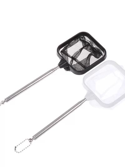 Aquarium Square Fishing Net With Suction Cup Extendable Long Handle Fishing Gear For Catching Fish Shrimp Tank Clean Accessories