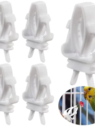 3/6pcs Birds Food Holder Pet Parrot Feeding Fruit Vegtable Clip Cuttlefish Bone Feeder Device Pin Clamp Bird Cage Accessories