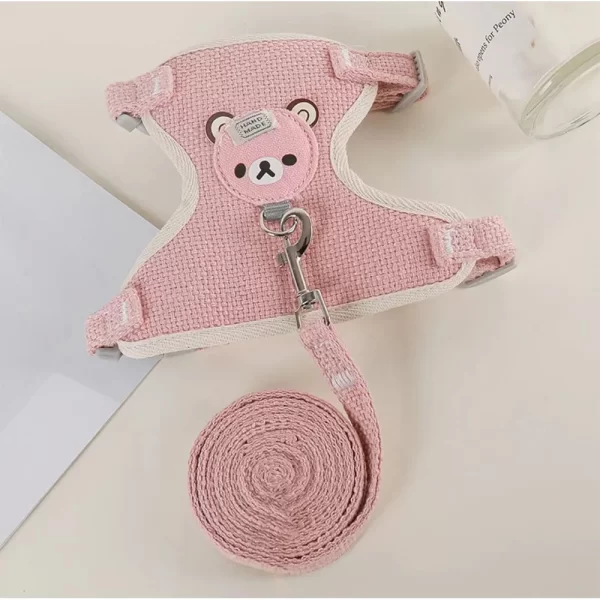 Rabbit Harness Leash Breathable dog Walking Harness Anti Pull Adjustable Vest for Small Animals Hamster Guinea Pig Ferret Kitten - Image 6